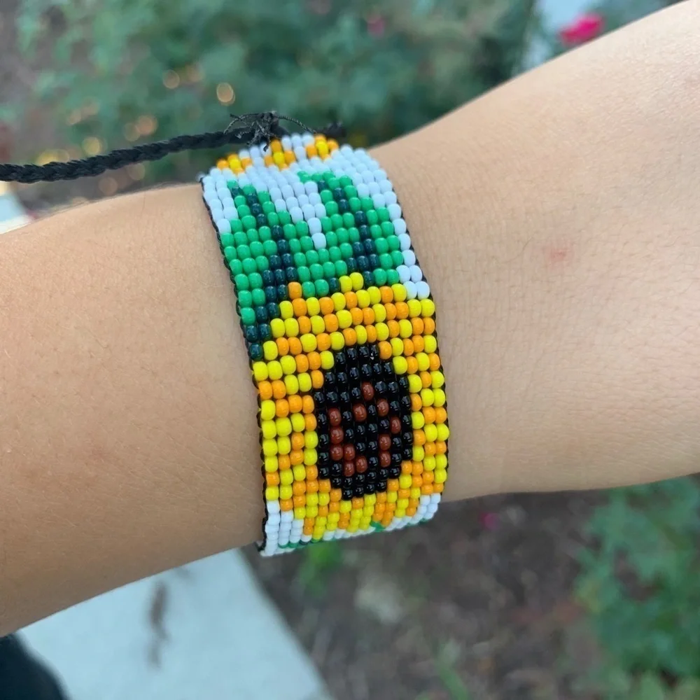 Sunflowers chaquira bracelet handmade jewe…